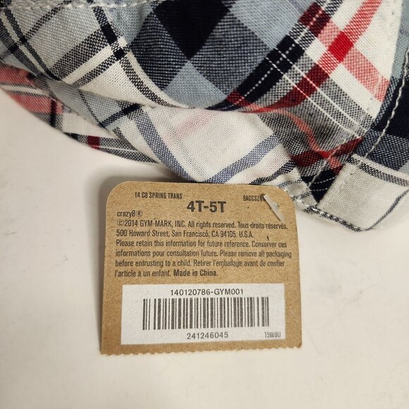 Crazy 8 Kids Plaid Newsboy Cap 4T-5T Cotton & Polyester Blend - Picture 4 of 6